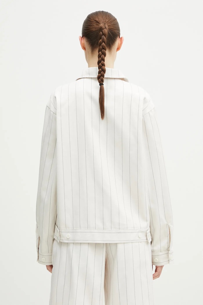 Oblečenie Bunda adidas Originals Pinstripe H Jacket JJ3476 béžová