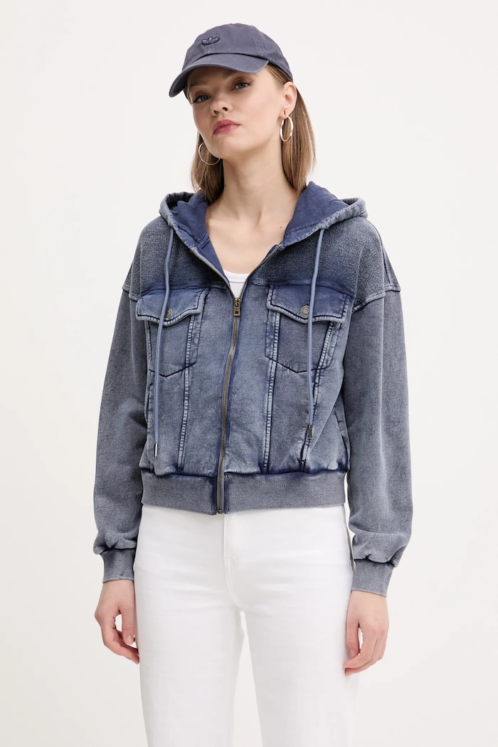 Desigual Βαμβακερό μπουφάν Desigual AKIRA μπλε 25SWSK35