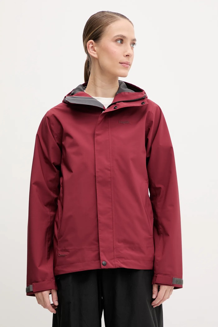 Nepremokavá bunda Haglöfs Breeze nezateplené burgundské 607681
