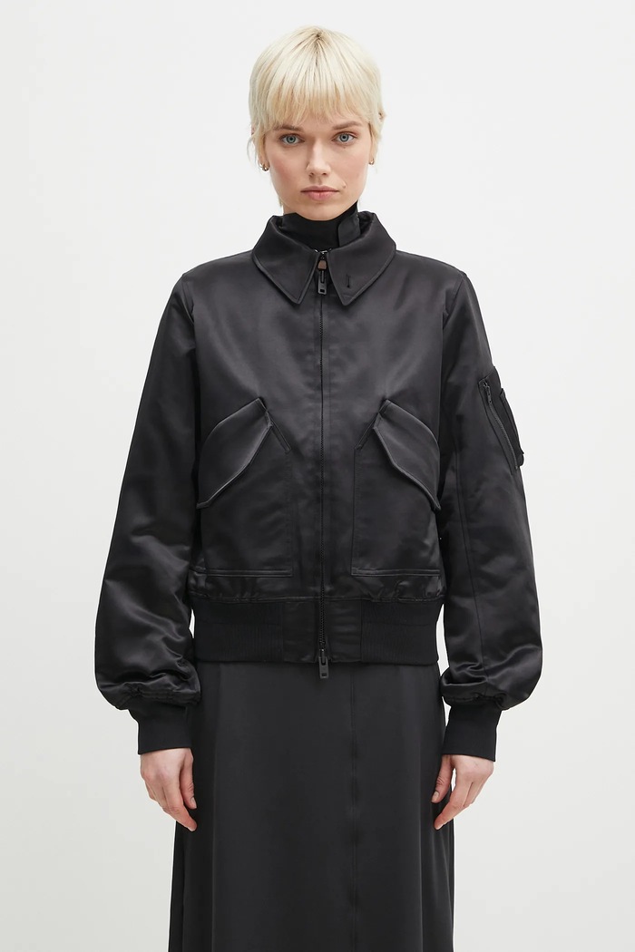 Jakna Y-3 Bomber Jacket za prijelazno razdoblje crna JD1757