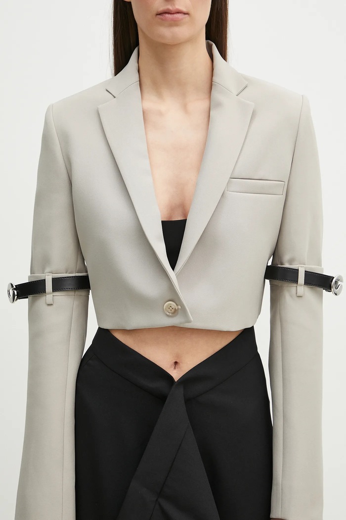 Coperni giacca Hybrid Cropped Tailored beige COPV74F3004
