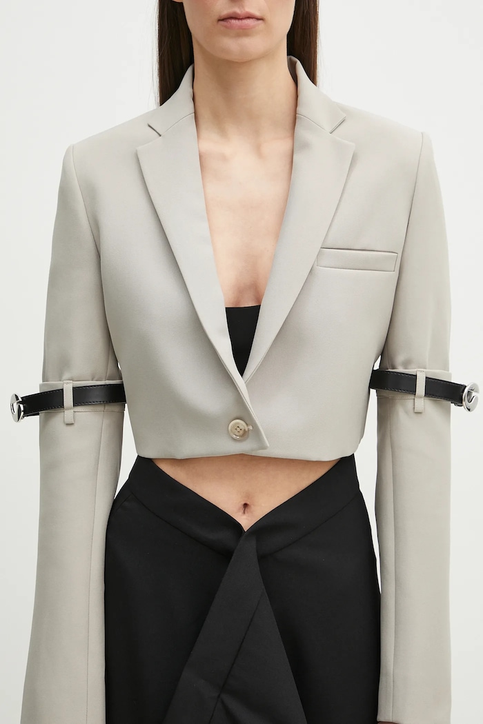 Coperni giacca Hybrid Cropped Tailored beige COPV74F3004