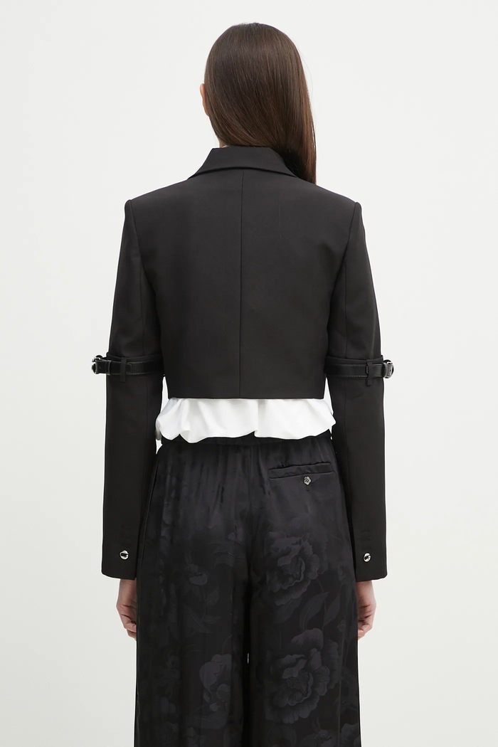 Oblečenie coperni Sako Coperni Hybrid Cropped Tailored COPV74F3004 čierna