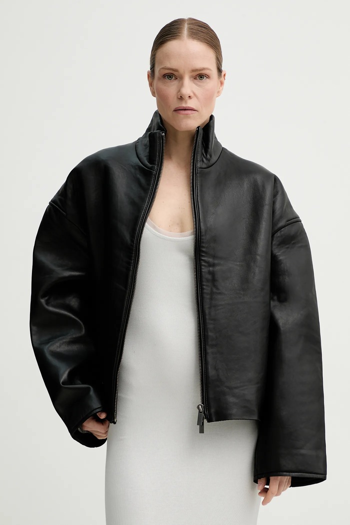 Remain geacă de piele negru 502882100