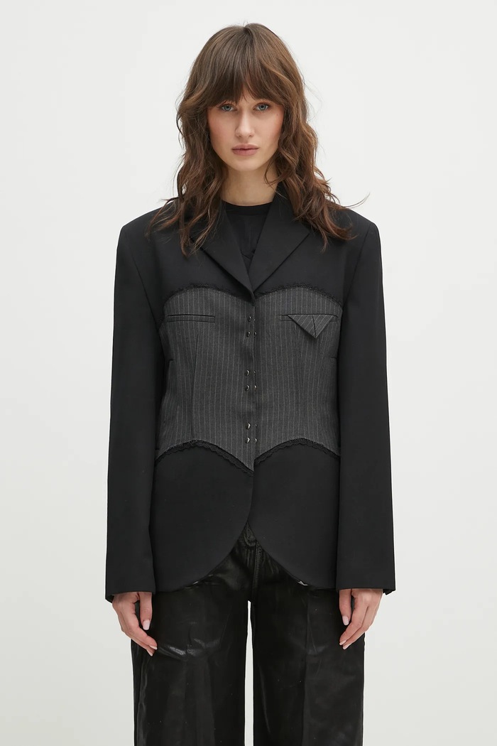 Andersson Bell wool blazer Corset Inserted Blazer with lining black awa684w