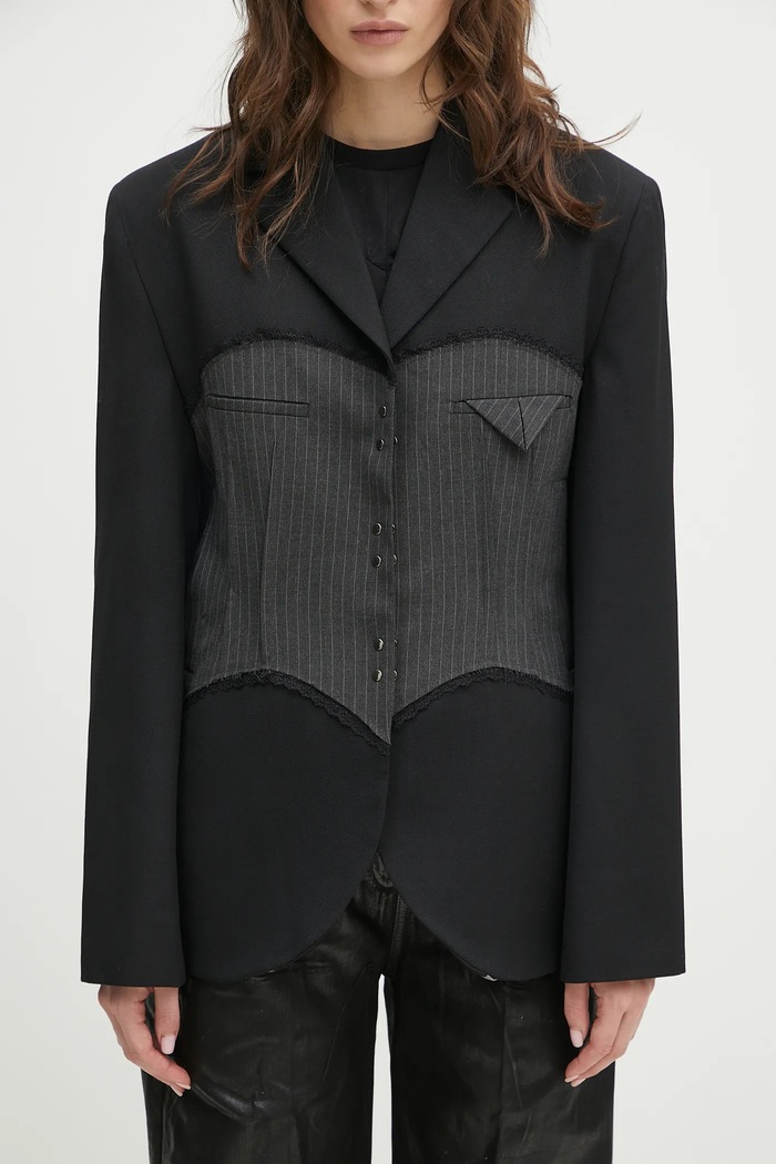 Andersson Bell wool blazer Corset Inserted Blazer black awa684w