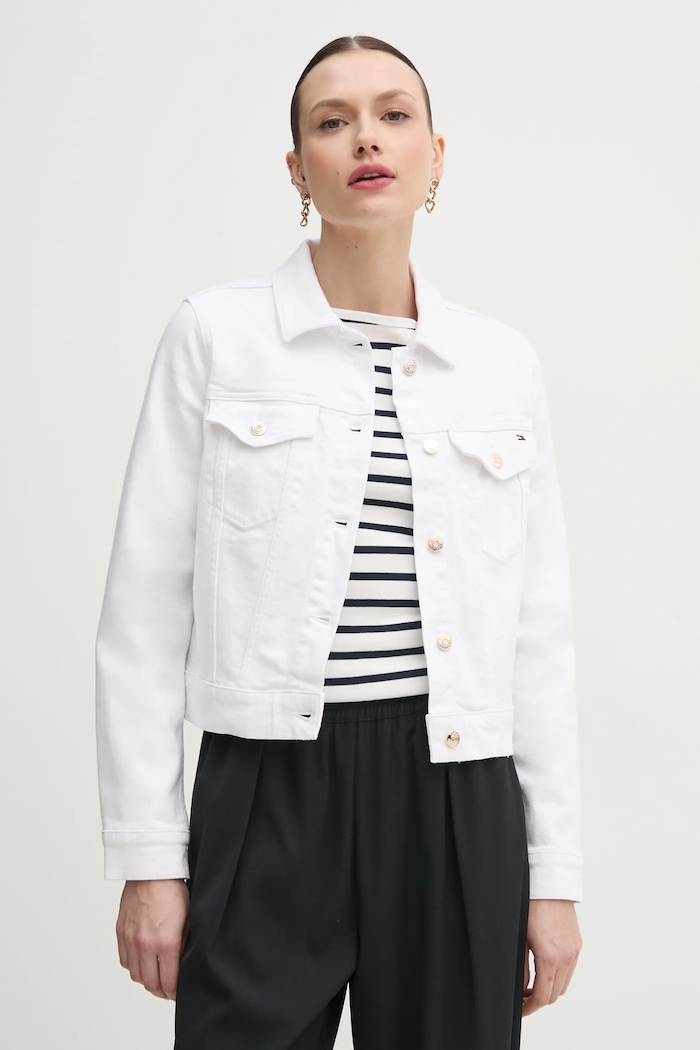 Tommy Hilfiger geaca necaptusit alb WW0WW44374