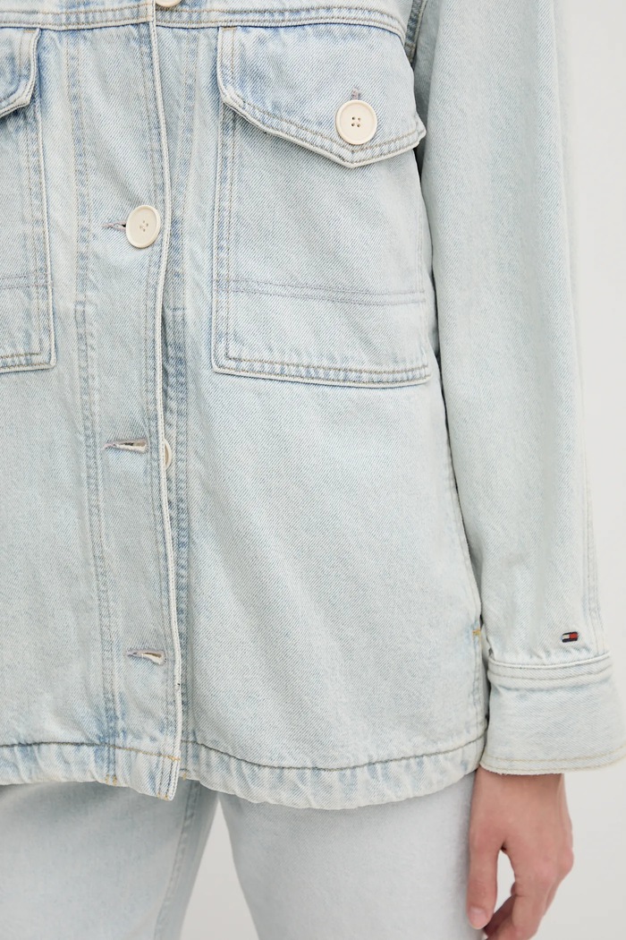 Rifľová bunda Tommy Hilfiger WW0WW44410 modrá