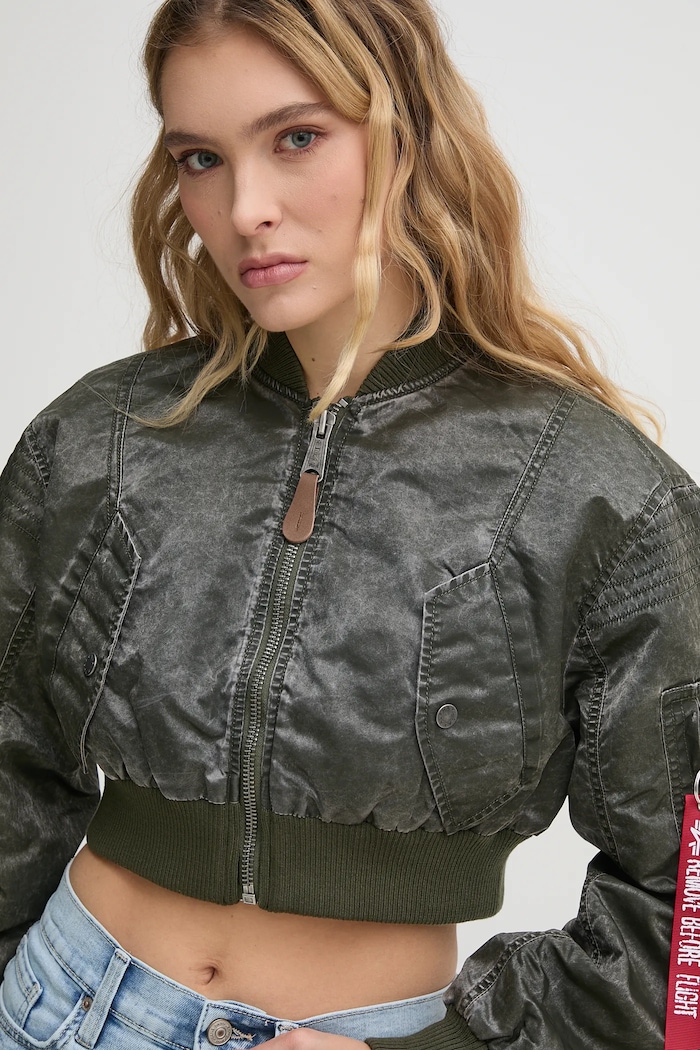 Alpha Industries geaca bomber MA-1 Vintage Cropped Wmn verde 156002