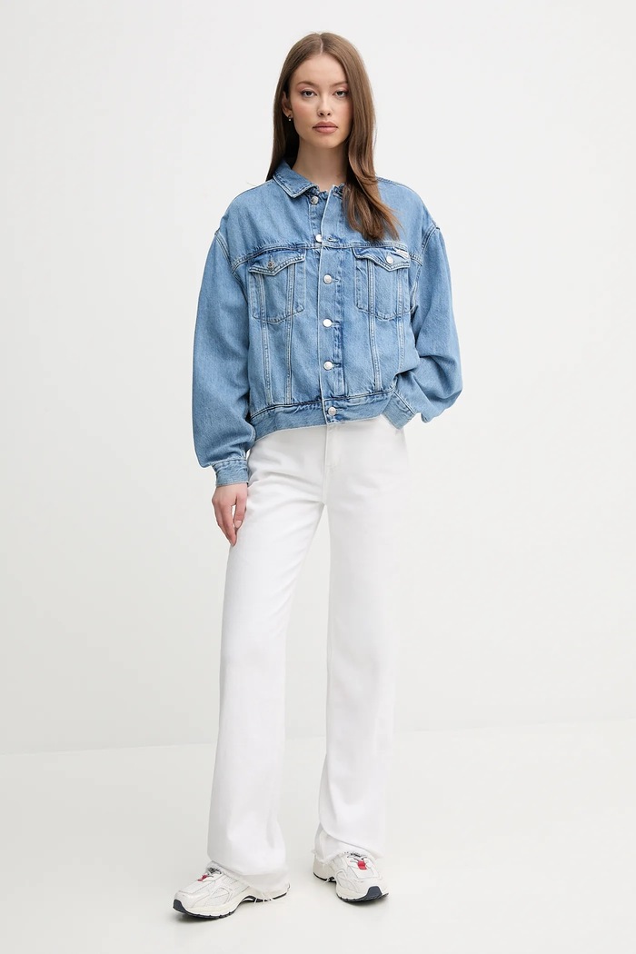 Calvin Klein Jeans geacă din denim J20J225182 albastru SS25