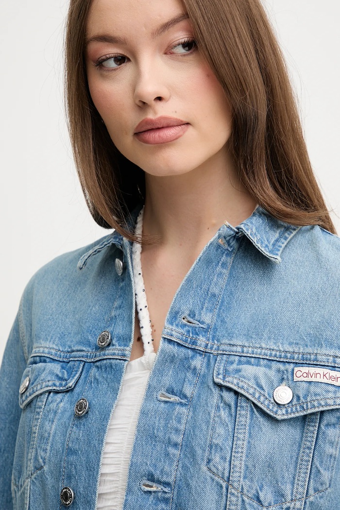 Calvin Klein Jeans kurtka jeansowa niebieski J20J225184