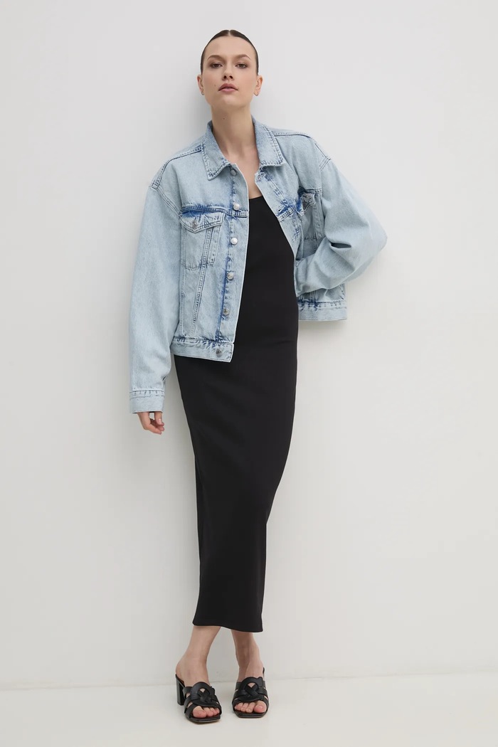 Calvin Klein Jeans geaca jeans J20J225186 albastru SS25