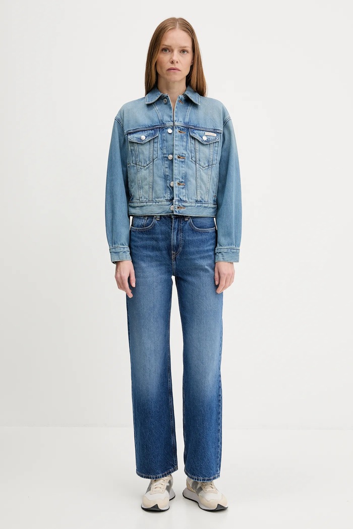 Džínová bunda Calvin Klein Jeans LV047B075G modrá AW25