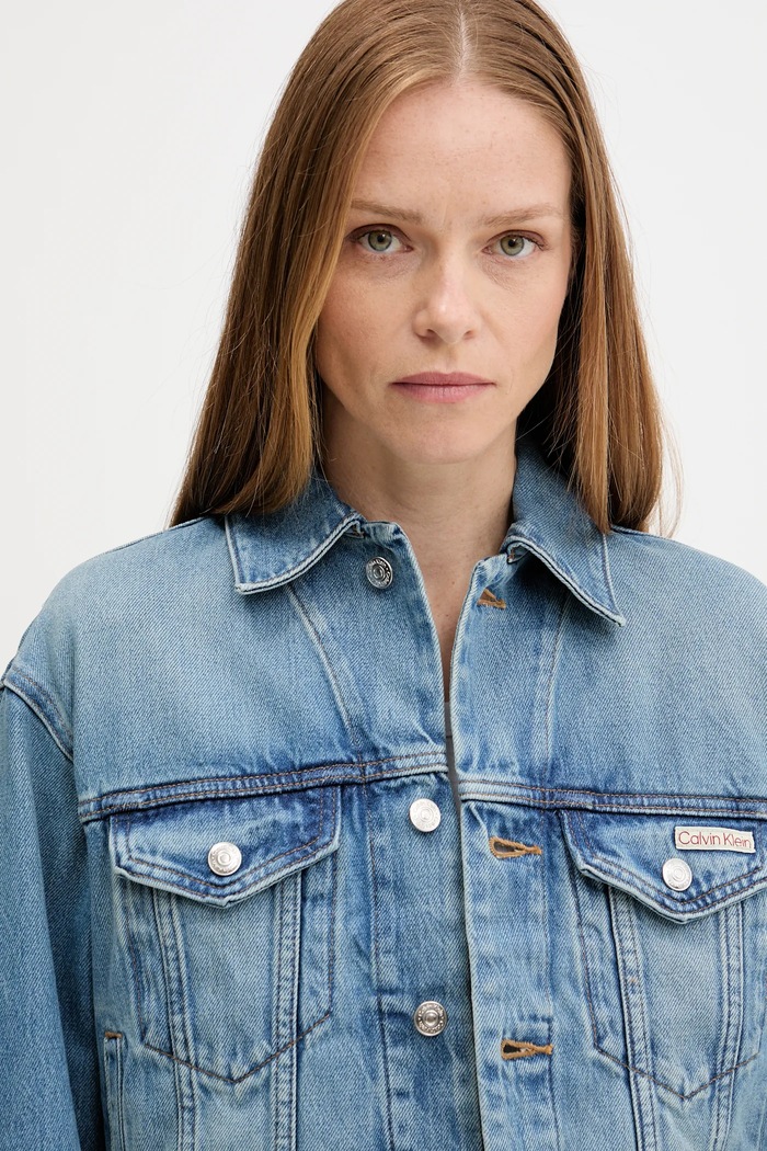 Džínová bunda Calvin Klein Jeans modrá LV047B075G