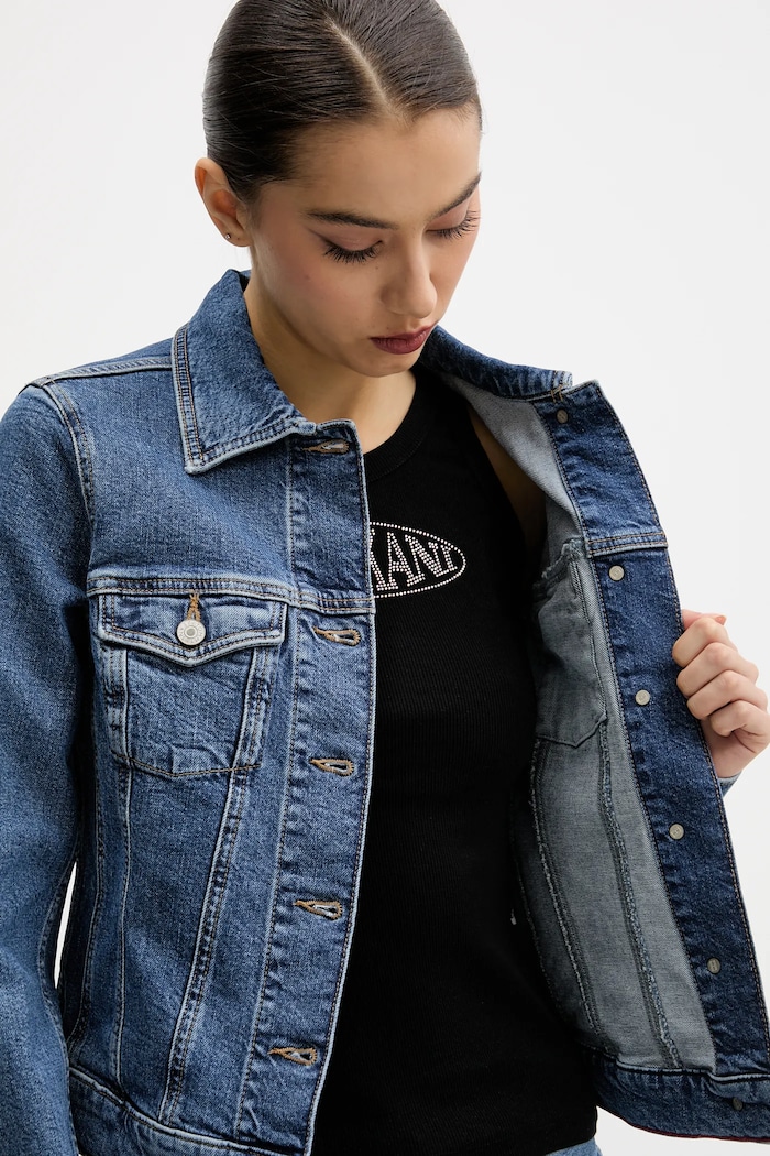 Tommy Jeans geacă din denim DW0DW20120 albastru