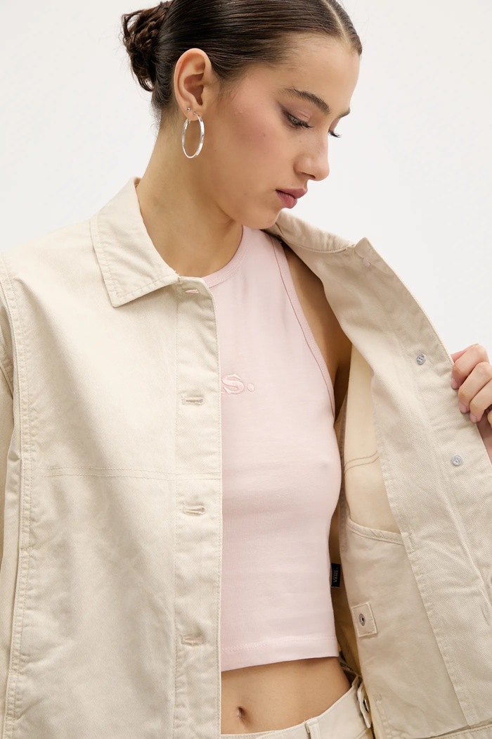 Tommy Jeans pamut kabát DW0DW20230 bézs