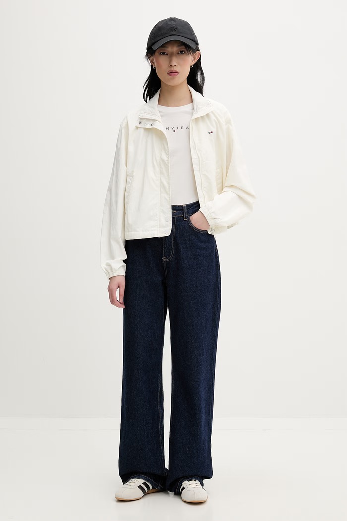 Tommy Jeans přechodová bunda dámská DW0DW20439 béžová SS26