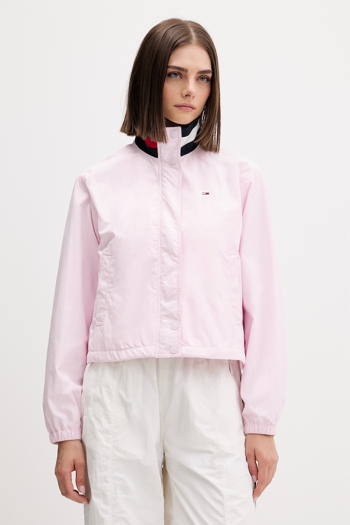 Tommy Jeans prechodná bunda dámska ružová DW0DW20439