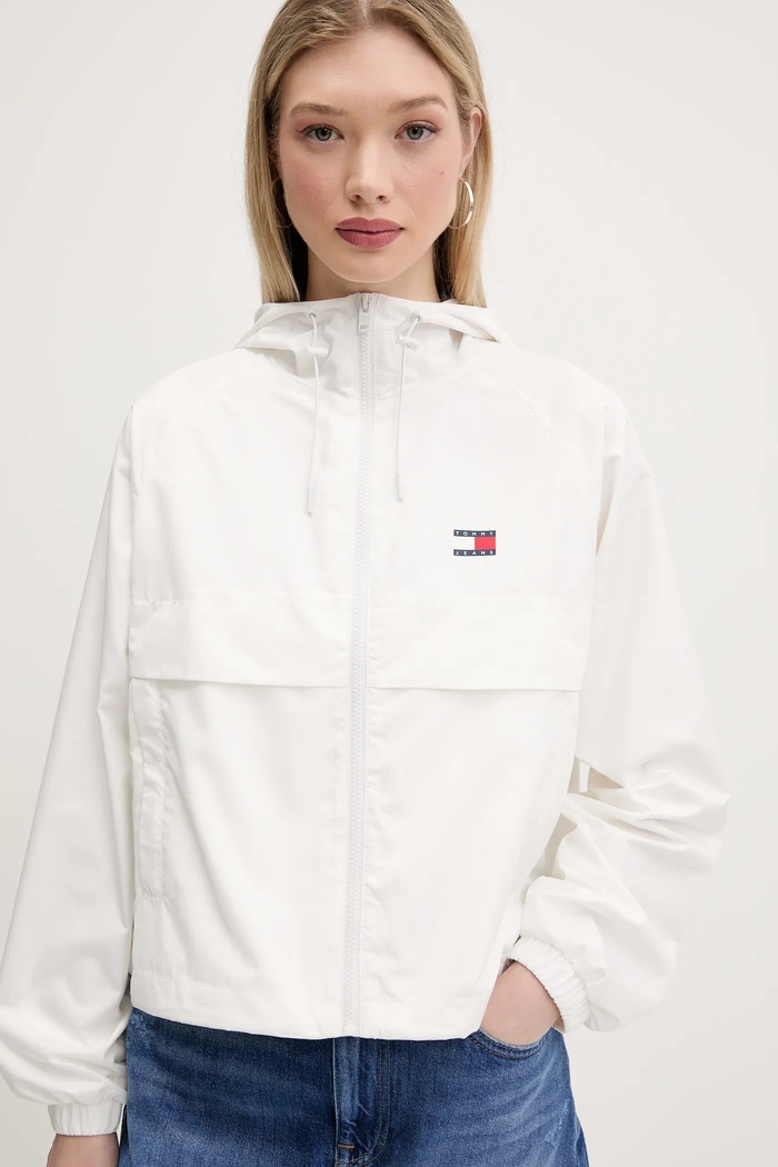 Tommy Jeans μεταβατικό μπουφάν γυναικείο λευκό DW0DW20672