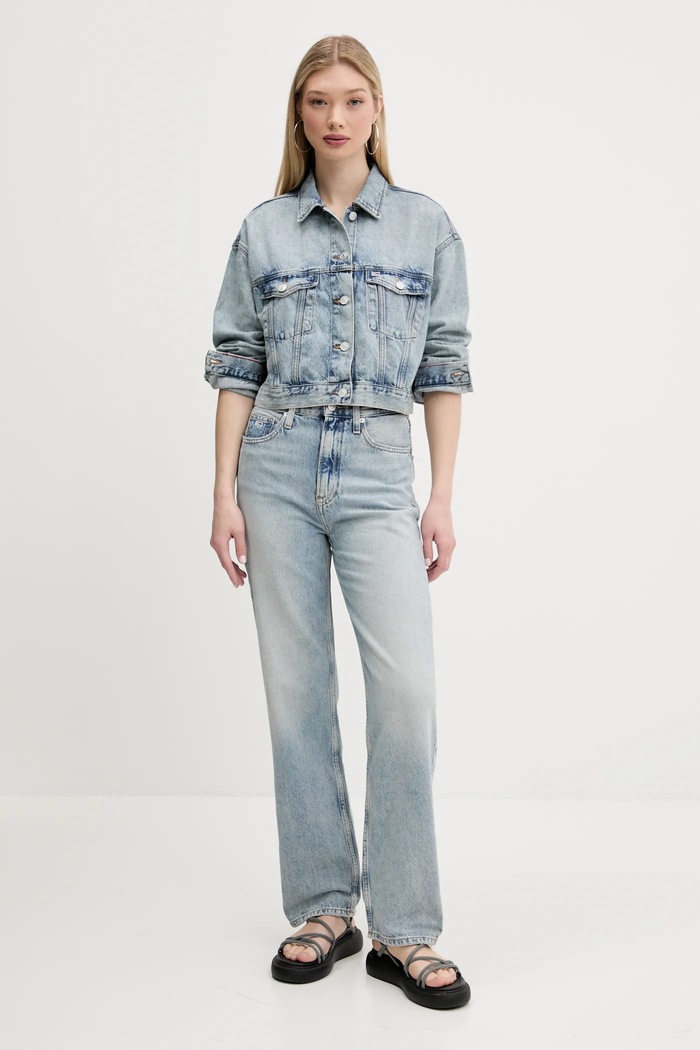Rifľová bunda Tommy Jeans DW0DW21289 modrá SS25
