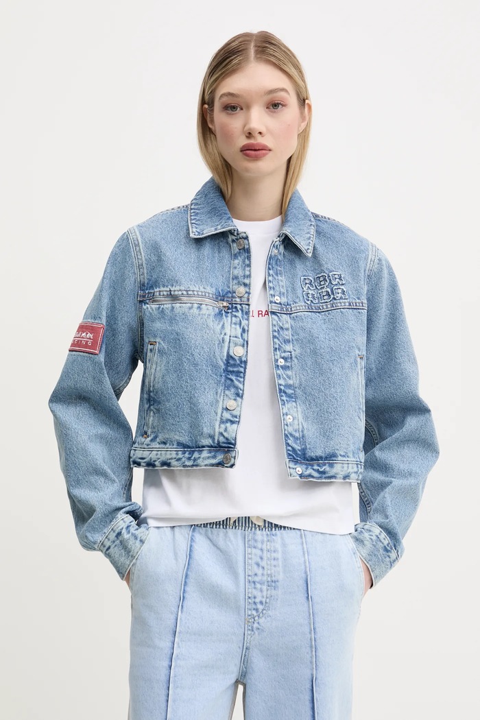 Odzież Red Bull Racing x Pepe Jeans kurtka jeansowa COACH JACKET RL400015R17 niebieski