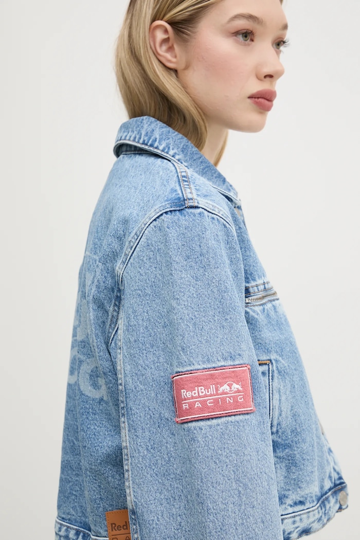 Red Bull Racing x Pepe Jeans kurtka jeansowa COACH JACKET niebieski RL400015R17