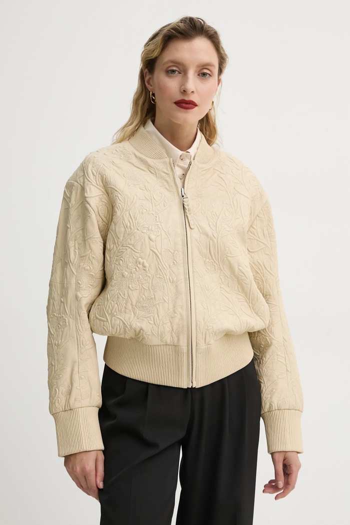 Kožená bunda bomber MUNTHE FERRIL béžová 251151525105