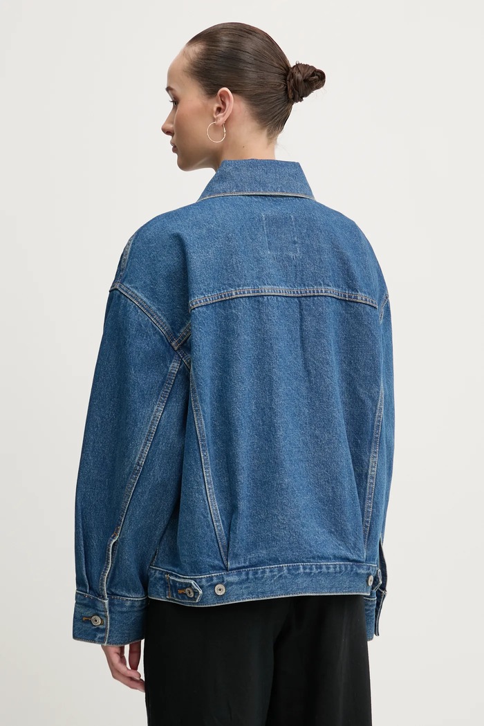 Odzież Abercrombie & Fitch kurtka jeansowa KI144.5031.275 niebieski