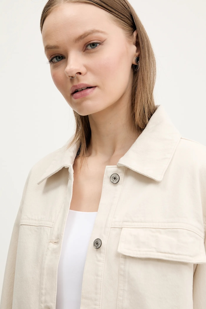 Памучно яке Abercrombie & Fitch бежов KI144.5062.178