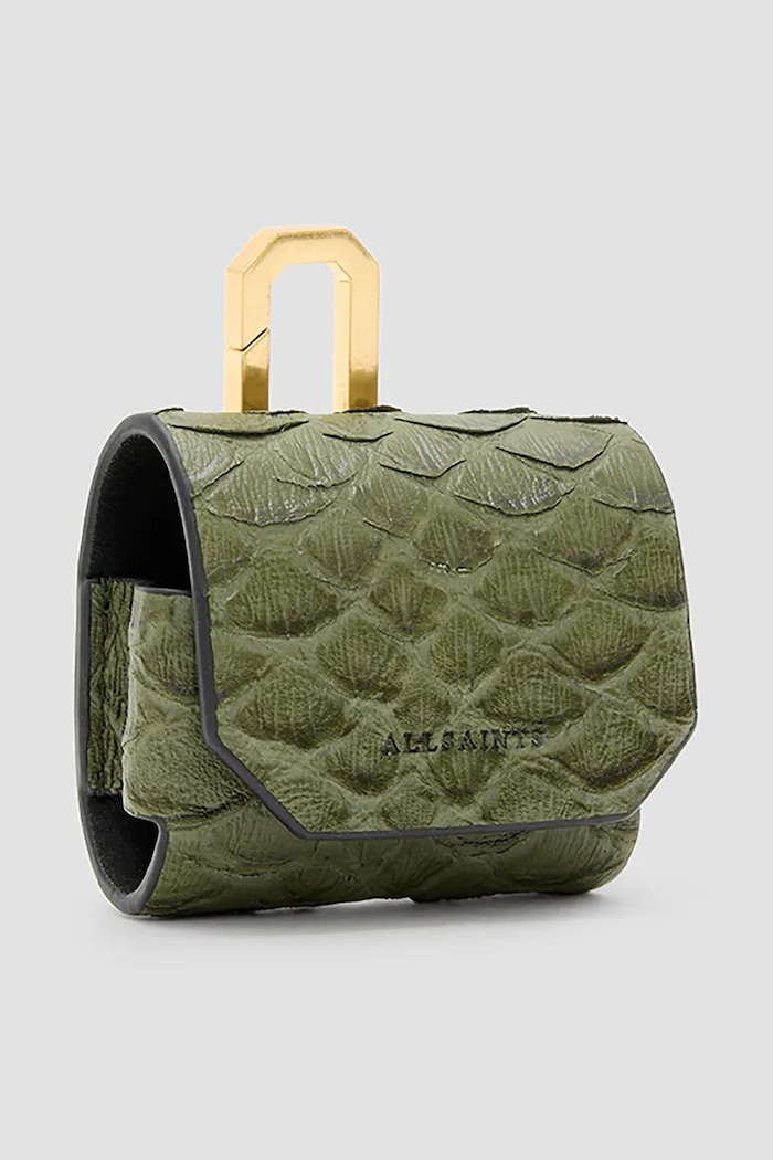 Accesorii AllSaints Husă airpod din piele AIRPOD W274XC verde