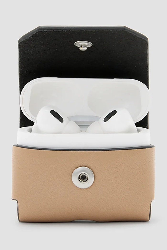 AllSaints bőr airpod tok AIRPOD W275XC bézs SS25