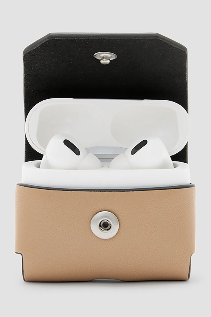 AllSaints bőr airpod tok AIRPOD W275XC bézs SS25