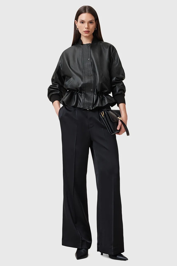 AllSaints kurtka skórzana SOFI W126LB czarny