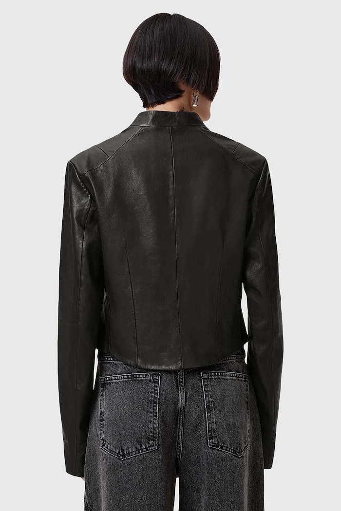 Δερμάτινο μπουφάν AllSaints SADLER μαύρο W139LB