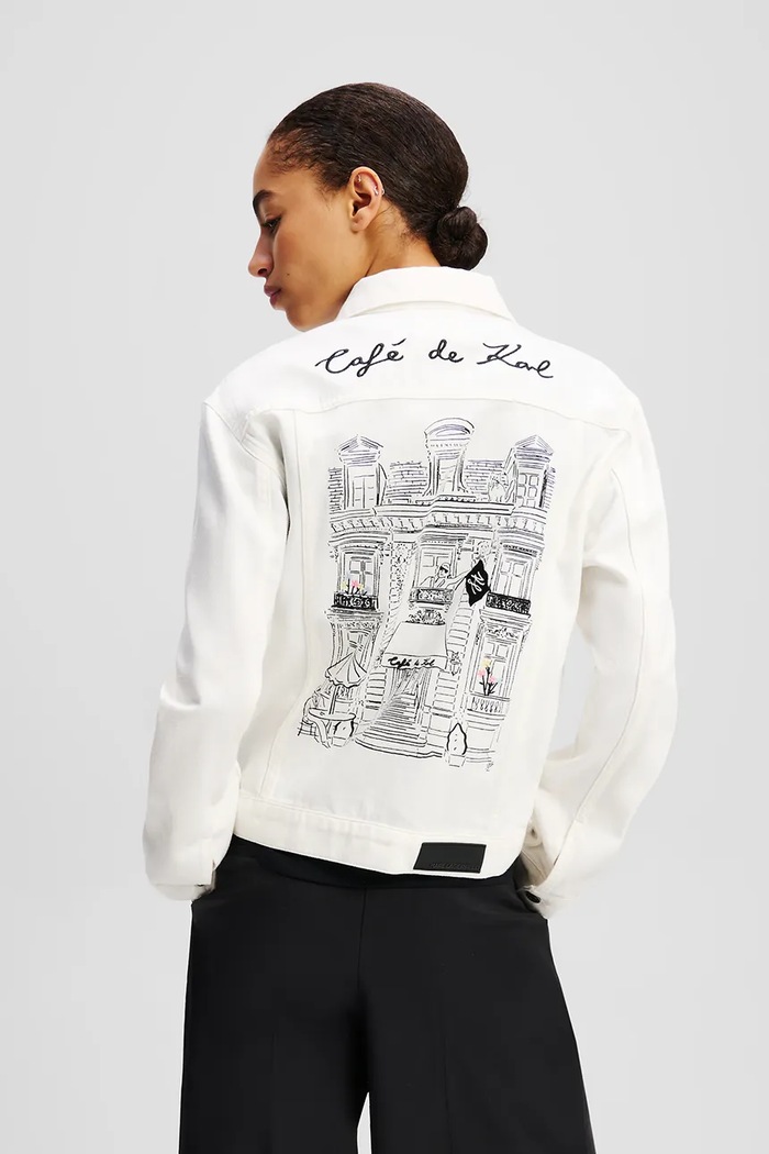 Karl Lagerfeld geacă de blugi din bumbac A2W14028 alb SS25