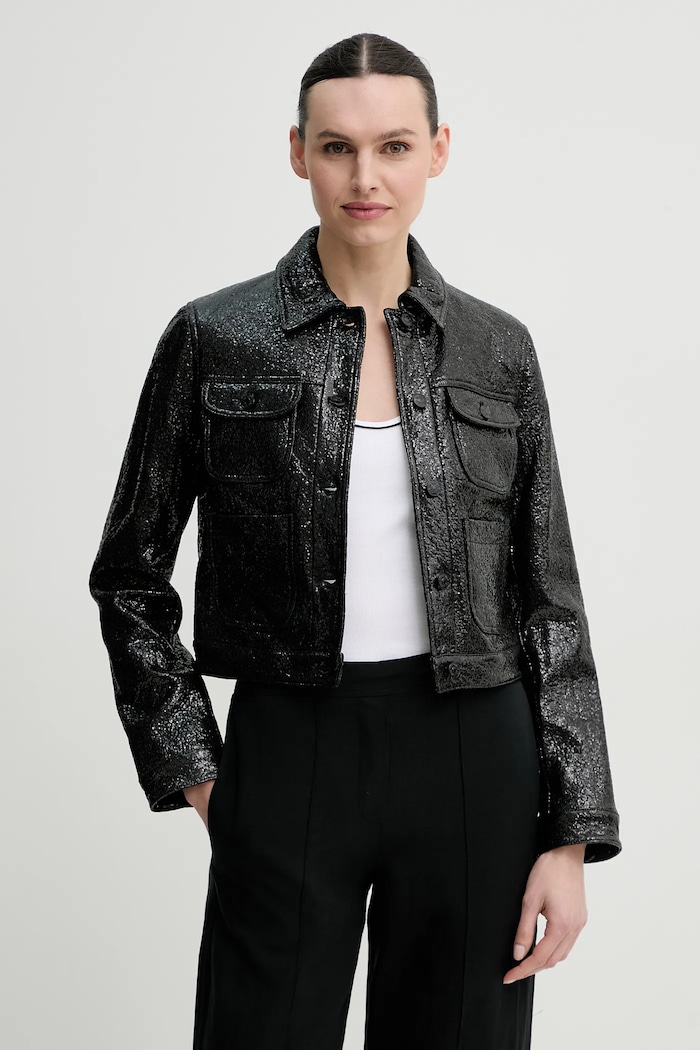 The Kooples kurtka nieocieplane czarny FBLO30018K