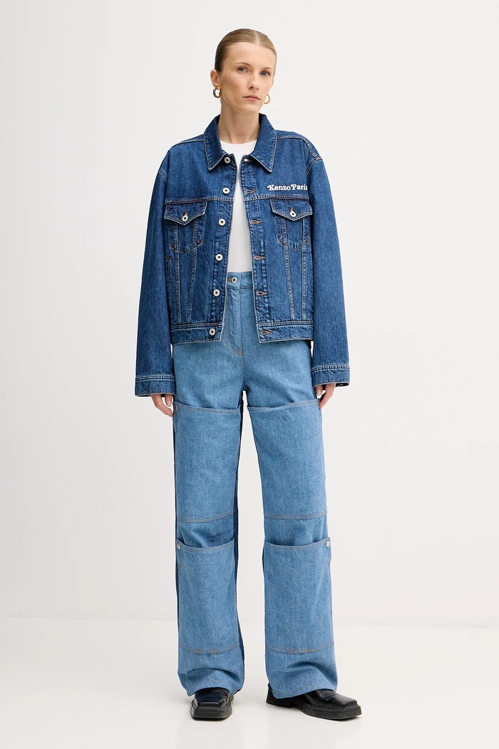 Kenzo Geacă din denim FF52DV2486B3.DS albastru SS25