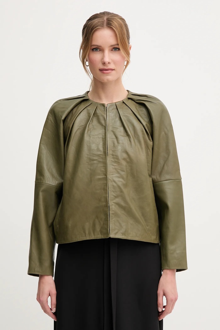 Usnjena biker jakna Pedro del Hierro S podlogo zelena 5499141