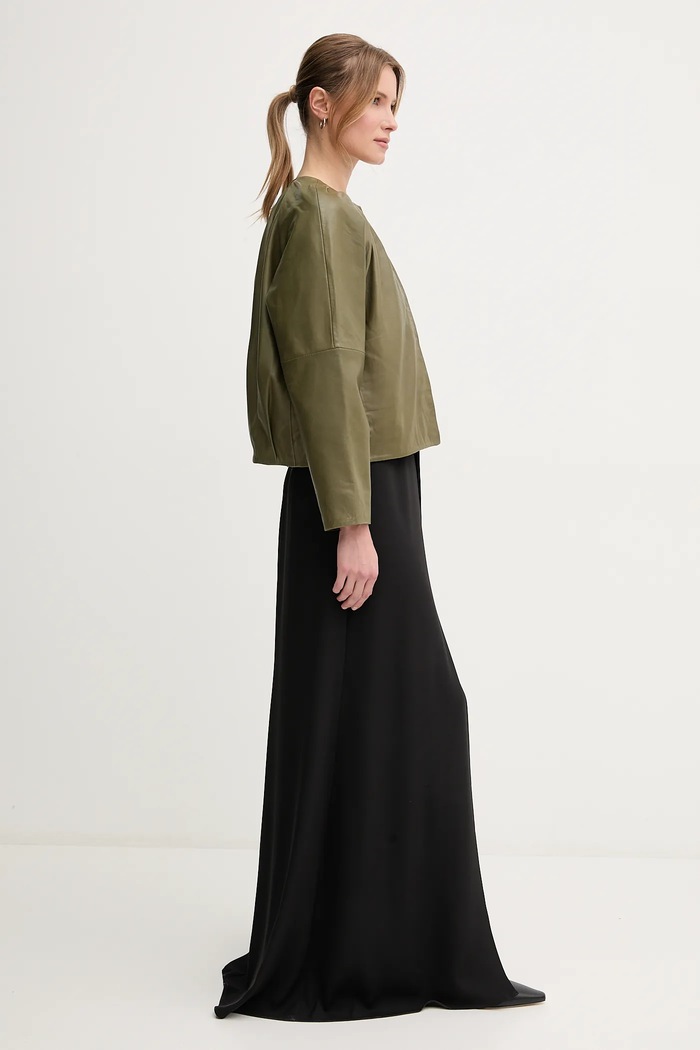 Usnjena biker jakna Pedro del Hierro zelena 5499141