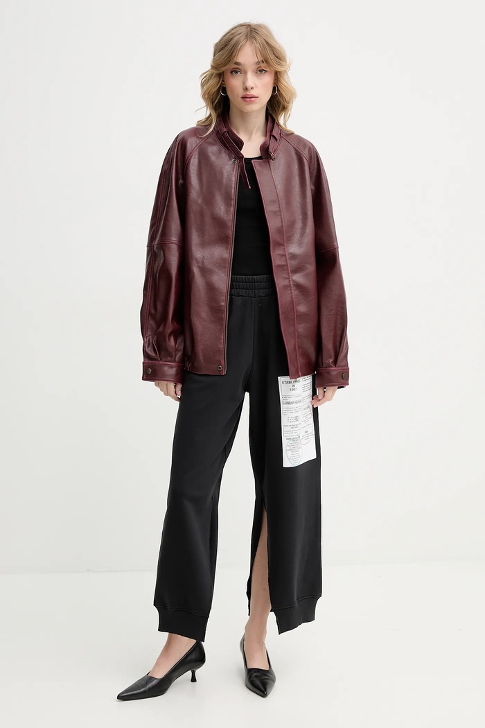 Bunda MM6 Maison Margiela S62AN0148.M35455.211 burgundské SS25