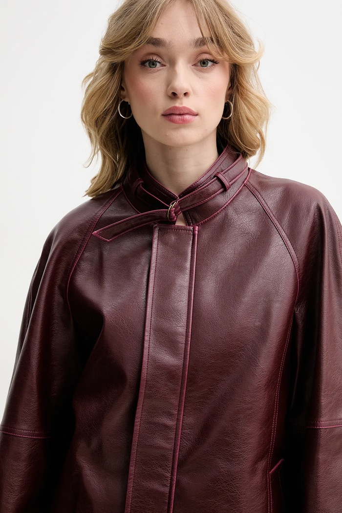 Bunda MM6 Maison Margiela burgundské S62AN0148.M35455.211