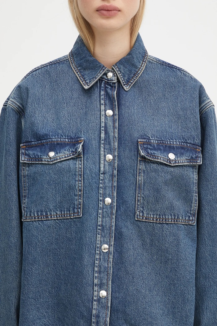 Traper jakna Anine Bing Paxton Shirt plava A.07.10673