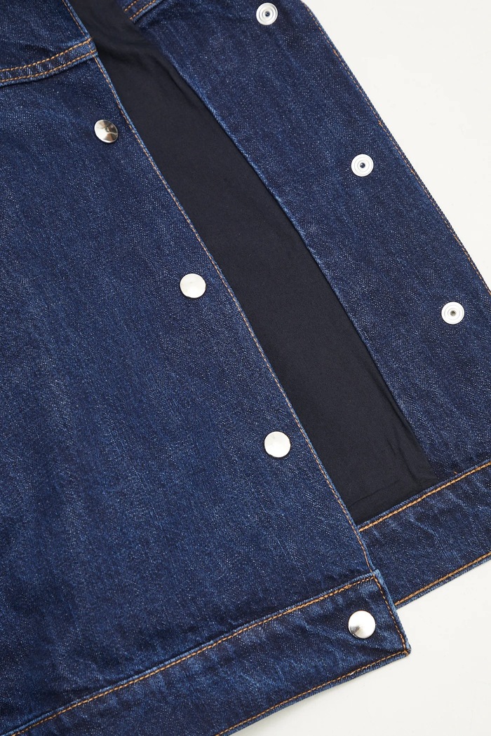 Wales Bonner rövid kabát Sea Denim WS25DE14.DE01.599 sötétkék