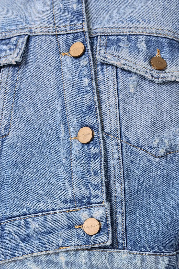 Ρούχα Τζιν μπουφάν AllSaints AKI CROSSOVER W007OC μπλε