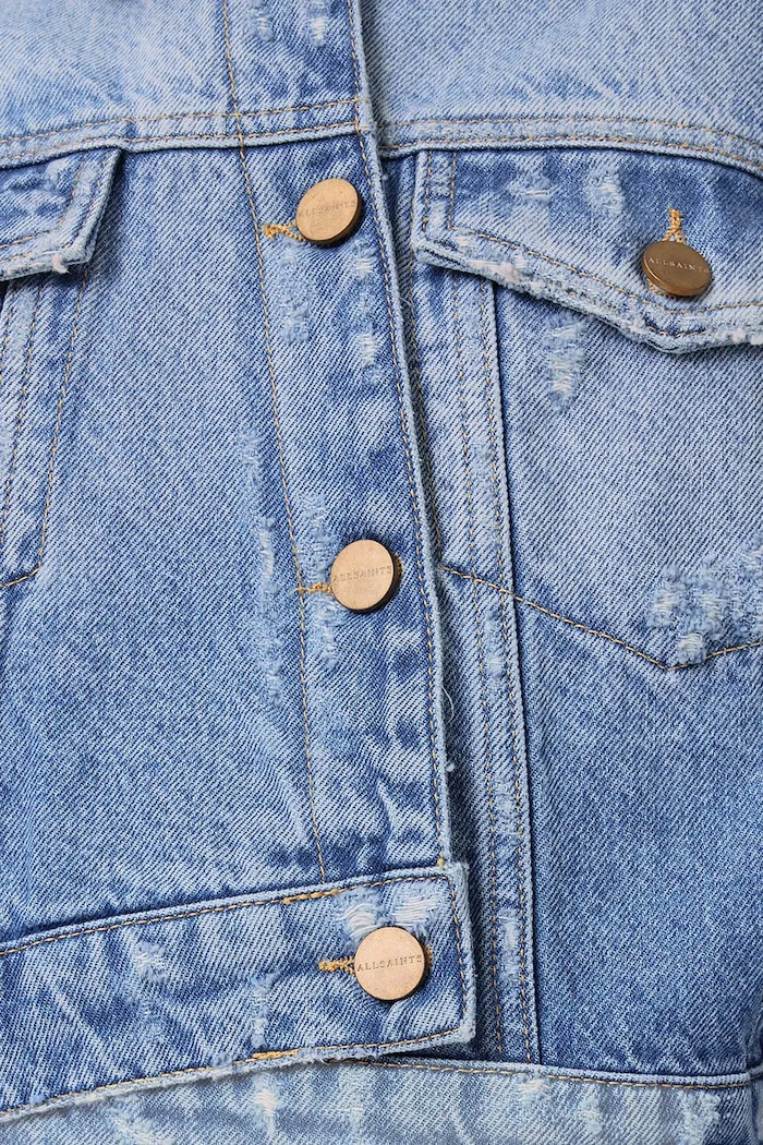 Ρούχα Τζιν μπουφάν AllSaints AKI CROSSOVER W007OC μπλε