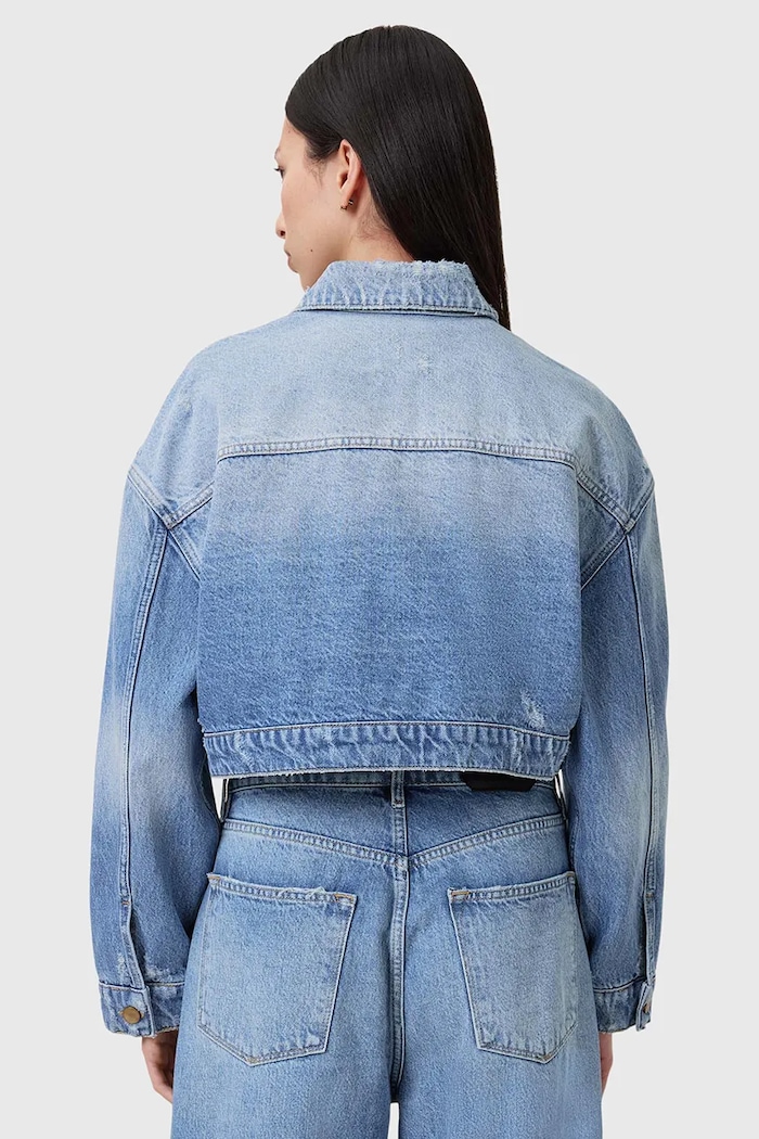 Τζιν μπουφάν AllSaints AKI CROSSOVER W007OC μπλε