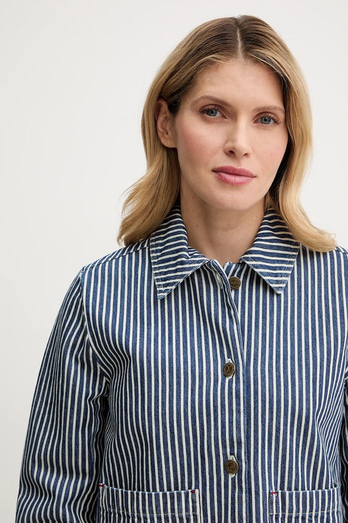 Τζιν μπουφάν A.P.C. Veste Frida μπλε COHHG.F32006
