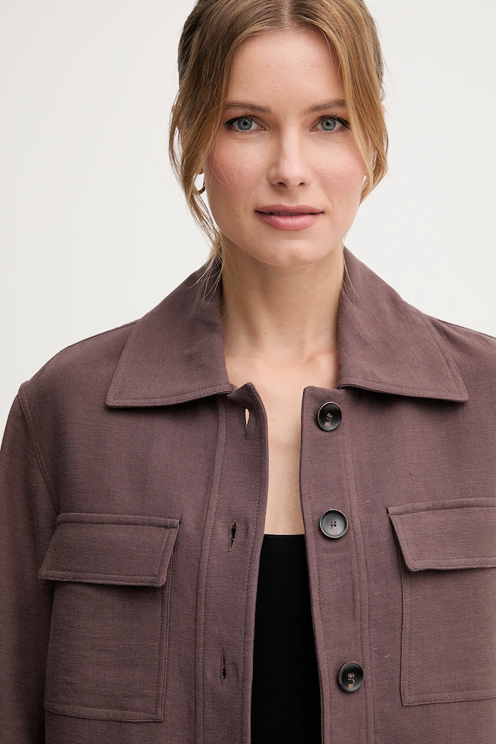 Jakna z mešanico lana Pedro del Hierro rjava 6759177