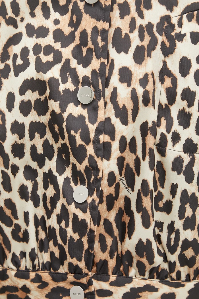 GANNI kurtka Duchesse Nylon Short W0470 brązowy