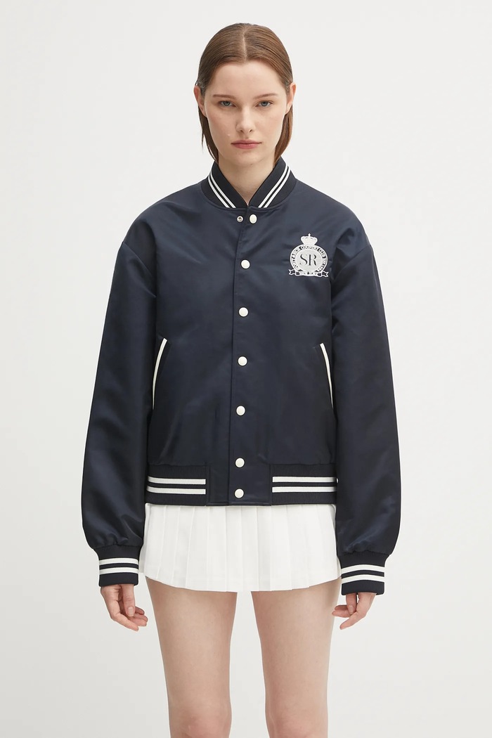 Sporty & Rich bomber jacket Royal Club Nylon Varsity other navy OW030620219BL106